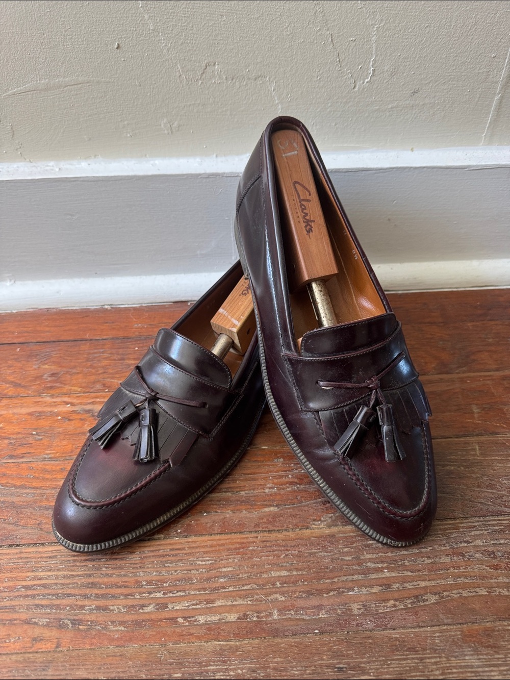 Church's Burgundy Tassel Kiltie Penny Loafers